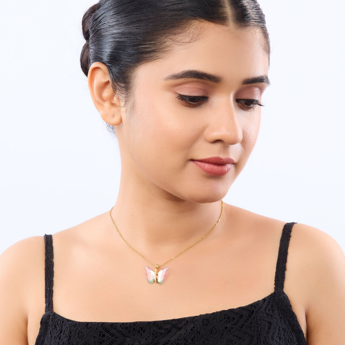18K Gold Plated Dark Green Butterfly Resin for Women | Anti Tarnish