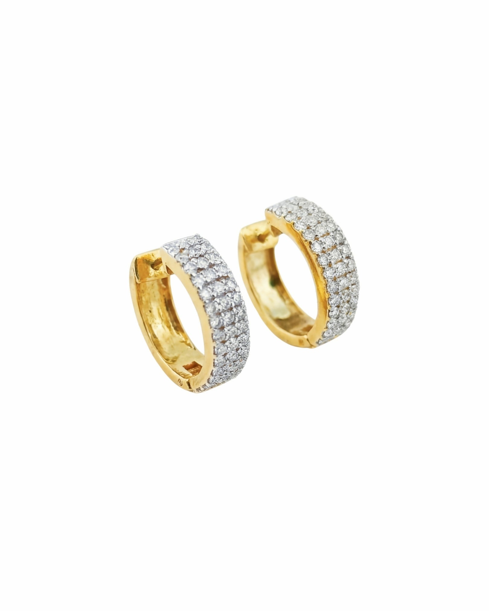 Three Row Diamond Hoops