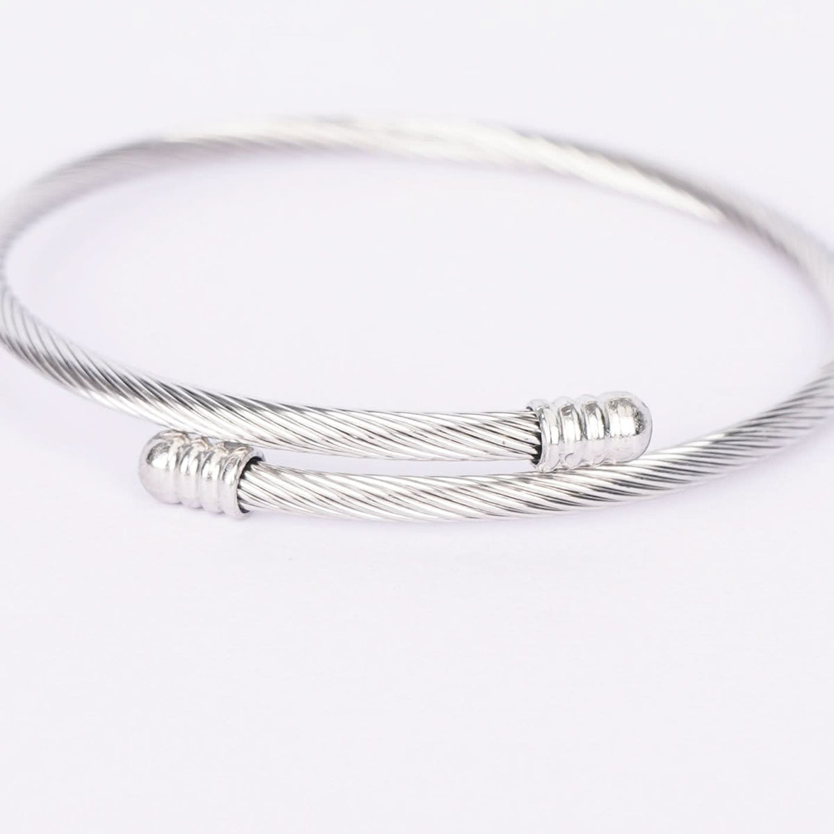 Cable Twist Open Cuff Bangle