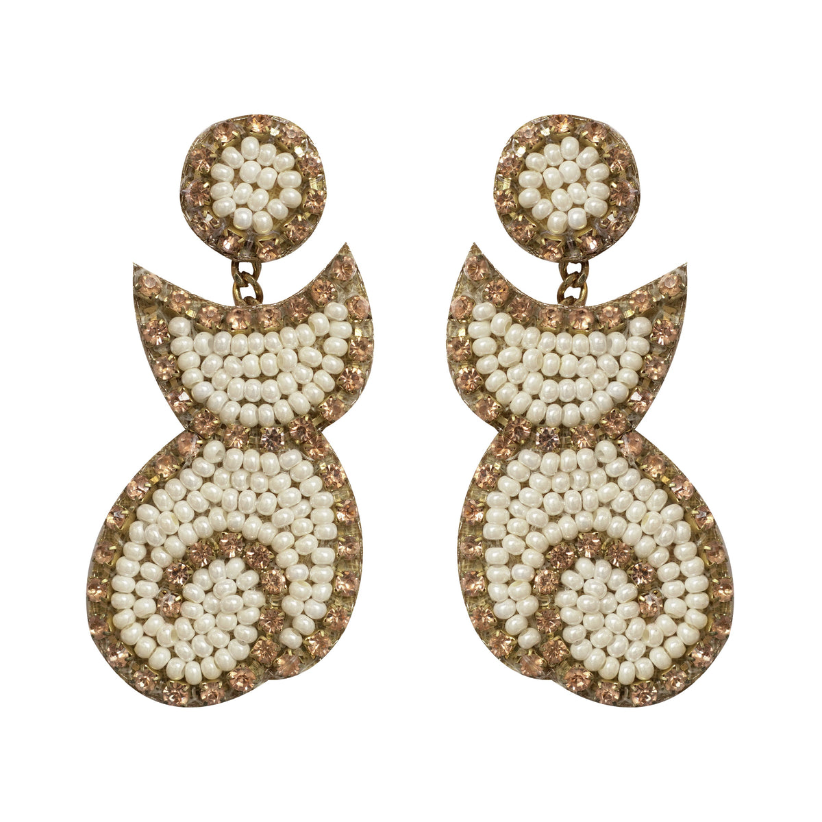 Cat Earrings in Off-White