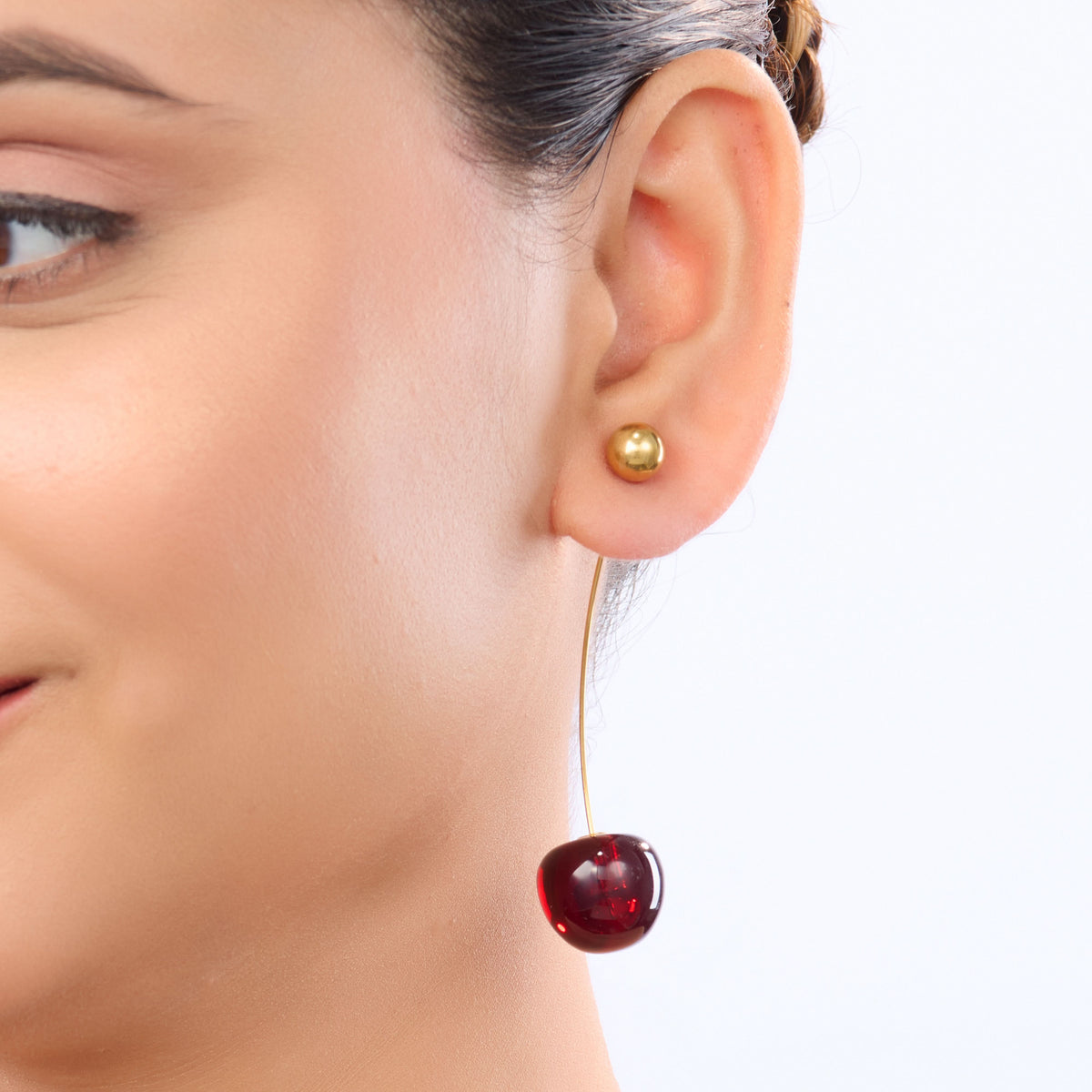 Celeste Crimson Cherry Drop Earrings