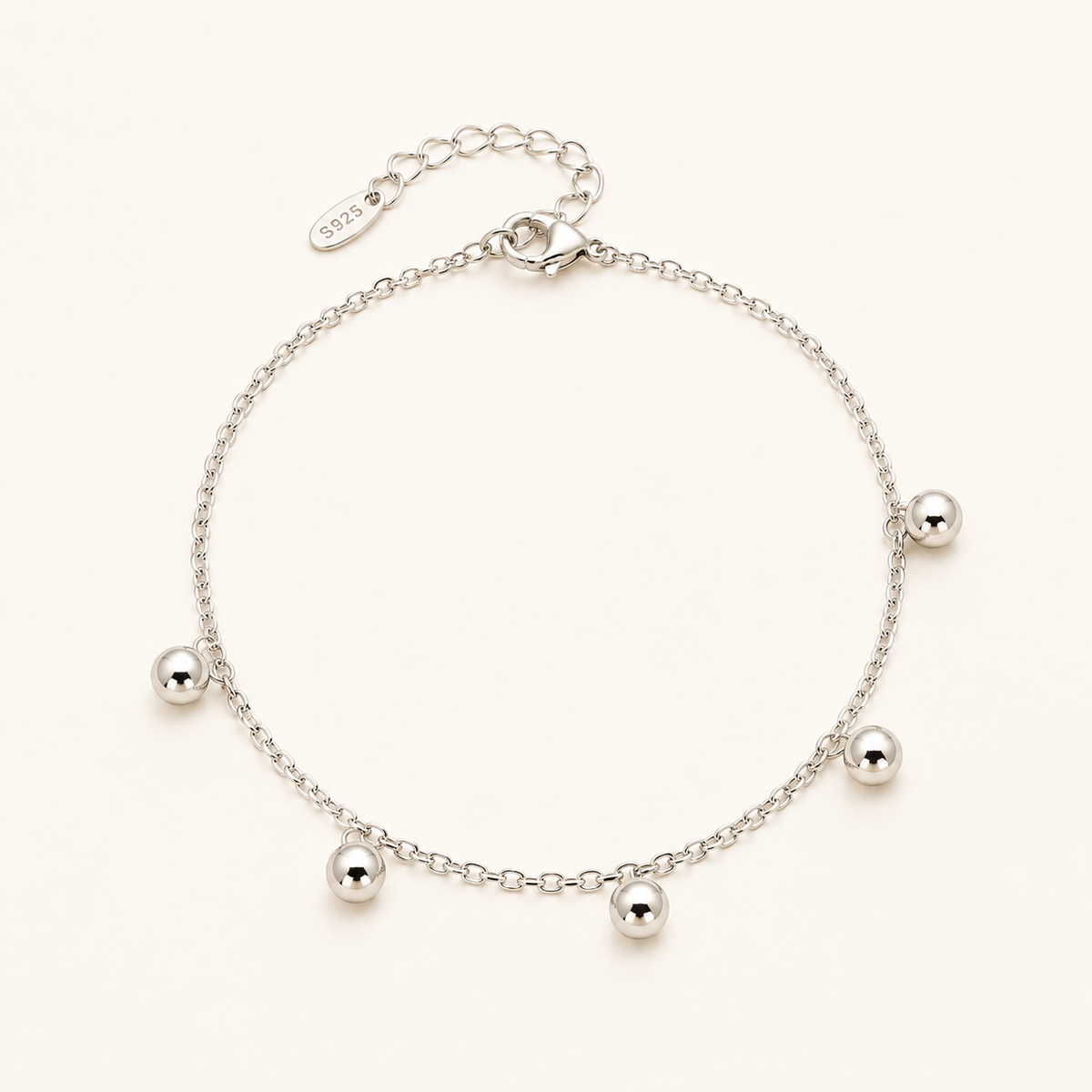 Celeste Flower Bead Charm Anklet