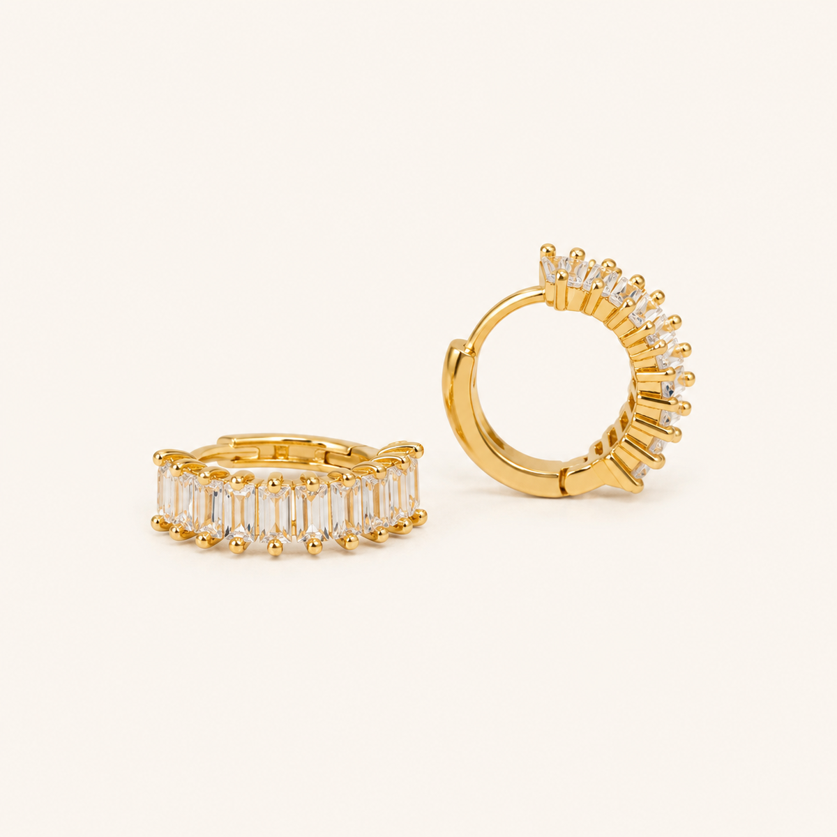 Celeste Pentagram Circle Zircon Stud Earrings - gold plated pentagram zircon stud earrings for women