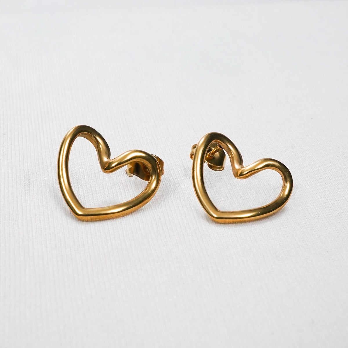 18K Gold Plated Edge Elegant Stud Earrings for Women | Anti Tarnish