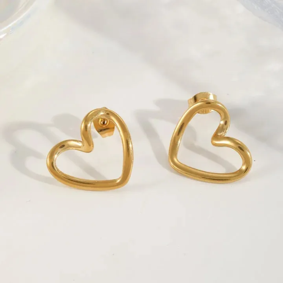18K Gold Plated Edge Elegant Stud Earrings for Women | Anti Tarnish