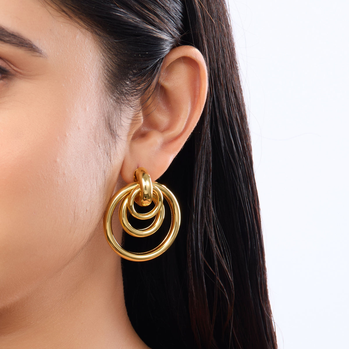 Celeste Triple Concentric Hoop Earrings