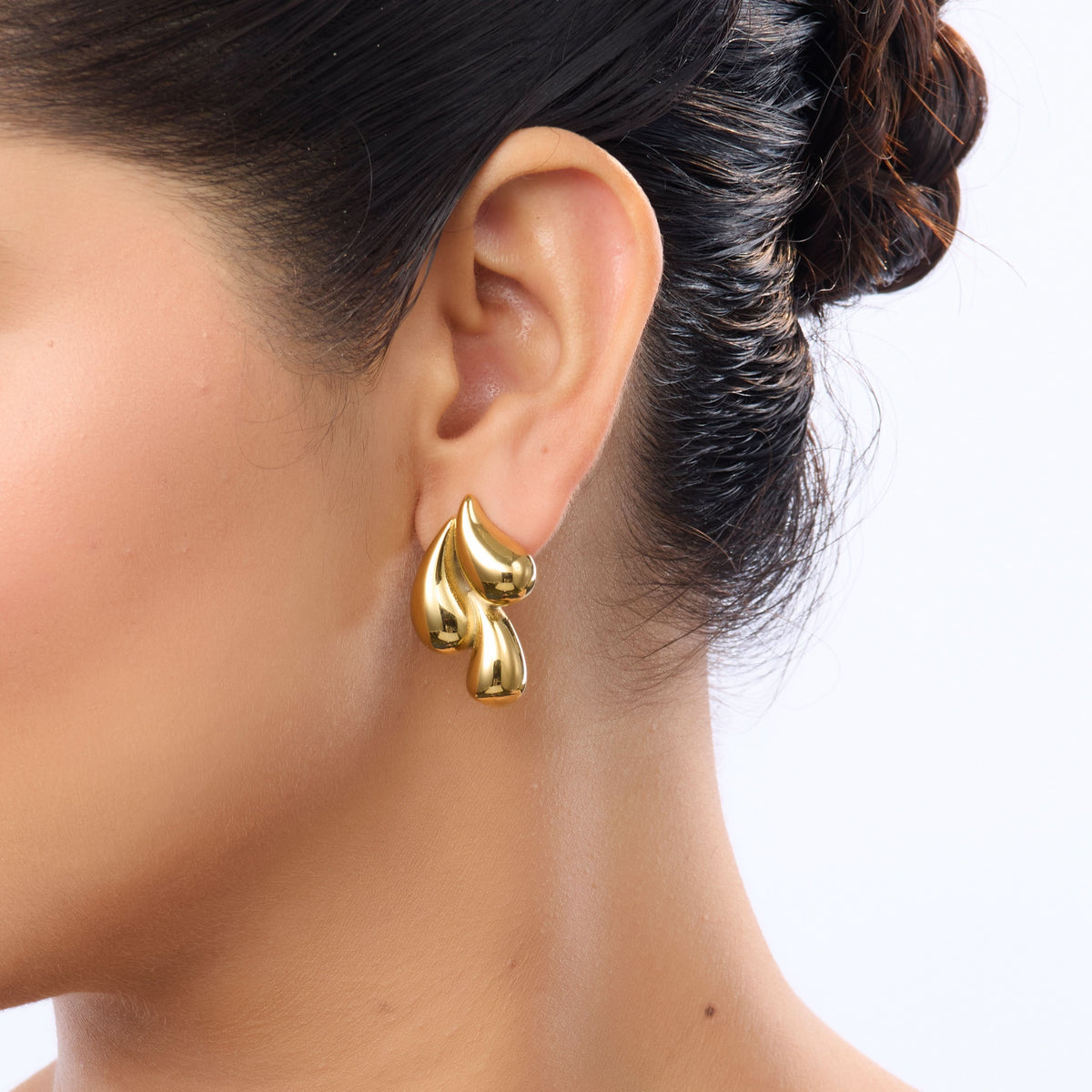 Celeste Triple Teardrop Cluster Drop Earrings