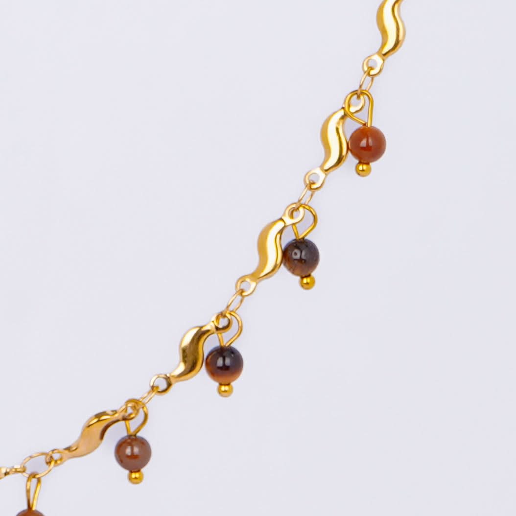 Celestia Bead Wave Chain Necklace