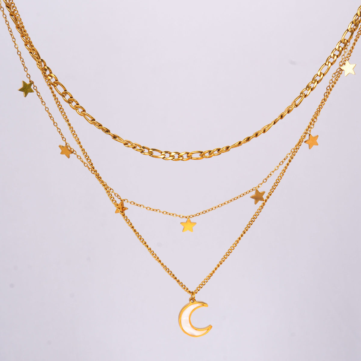 Celestial Cloud Star Moon Layered Necklace