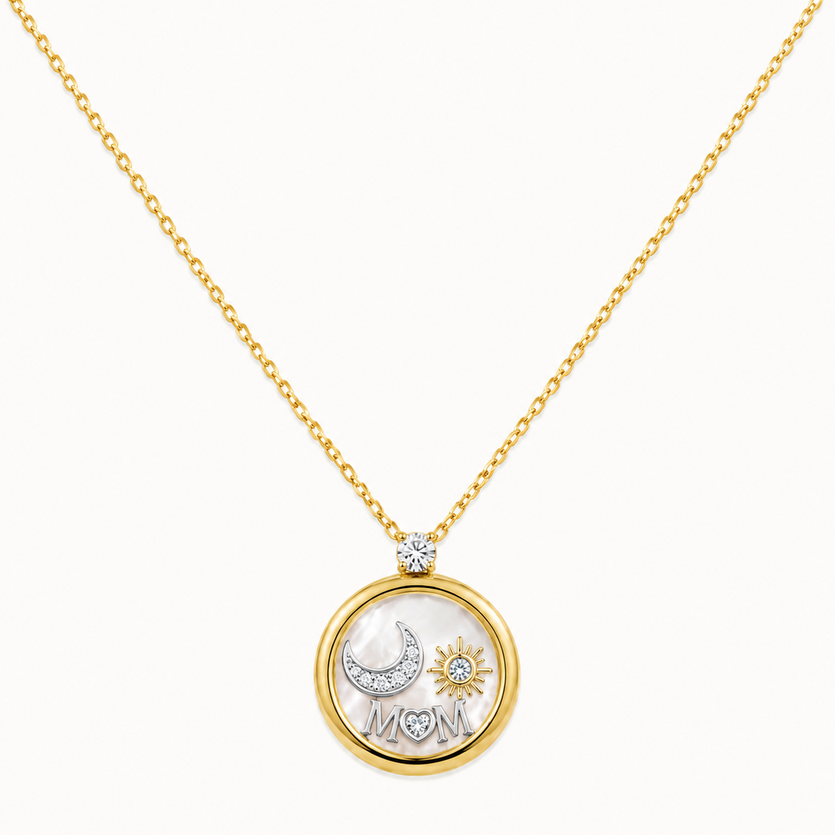 Celestial Mom Symbol Pendant Gold Necklace - gold symbolic mom pendant necklace gifting jewellery