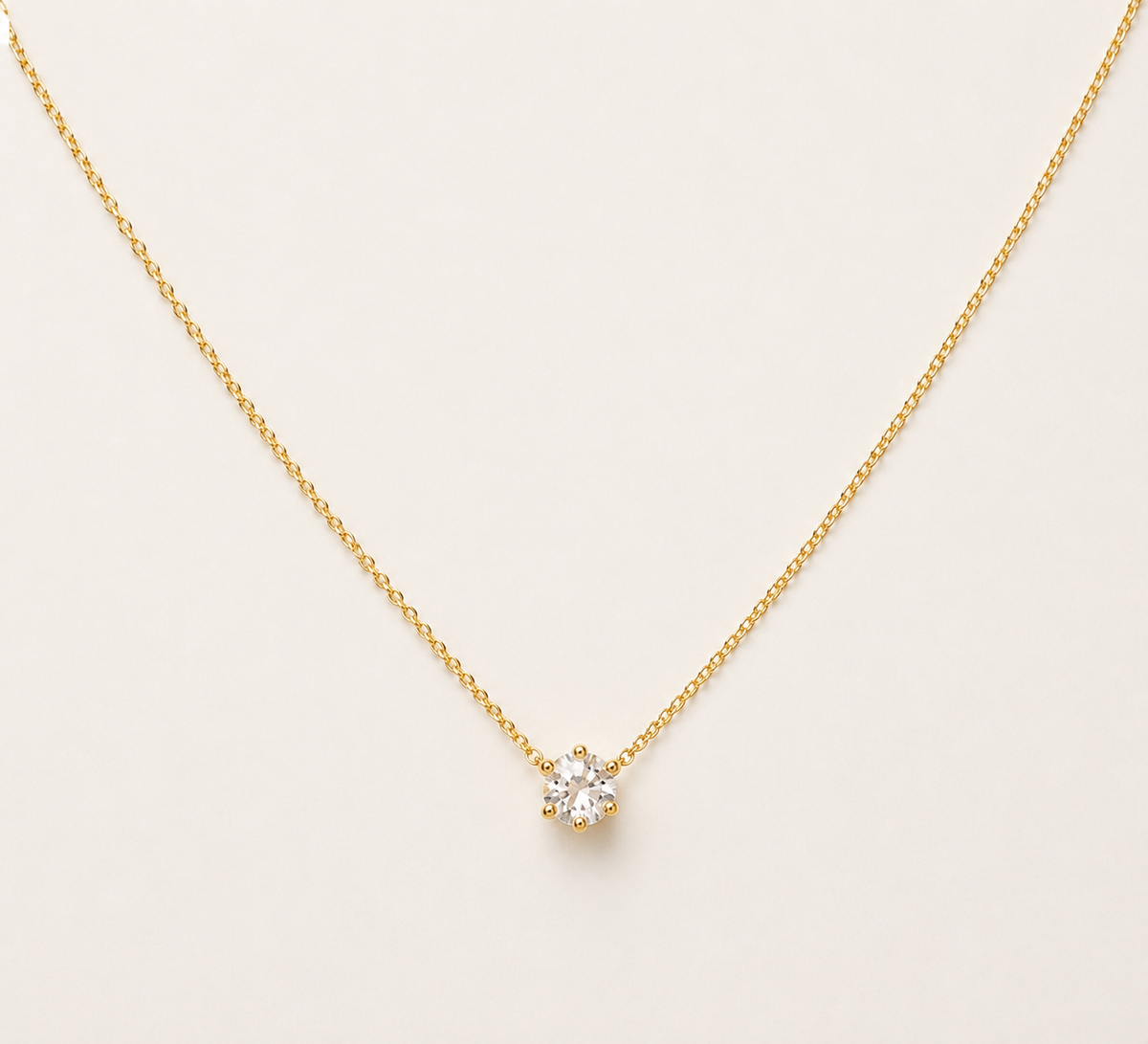 Celestial Solitaire CZ Spark Pendant Necklace - minimalist solitaire CZ pendant fine chain necklace for women