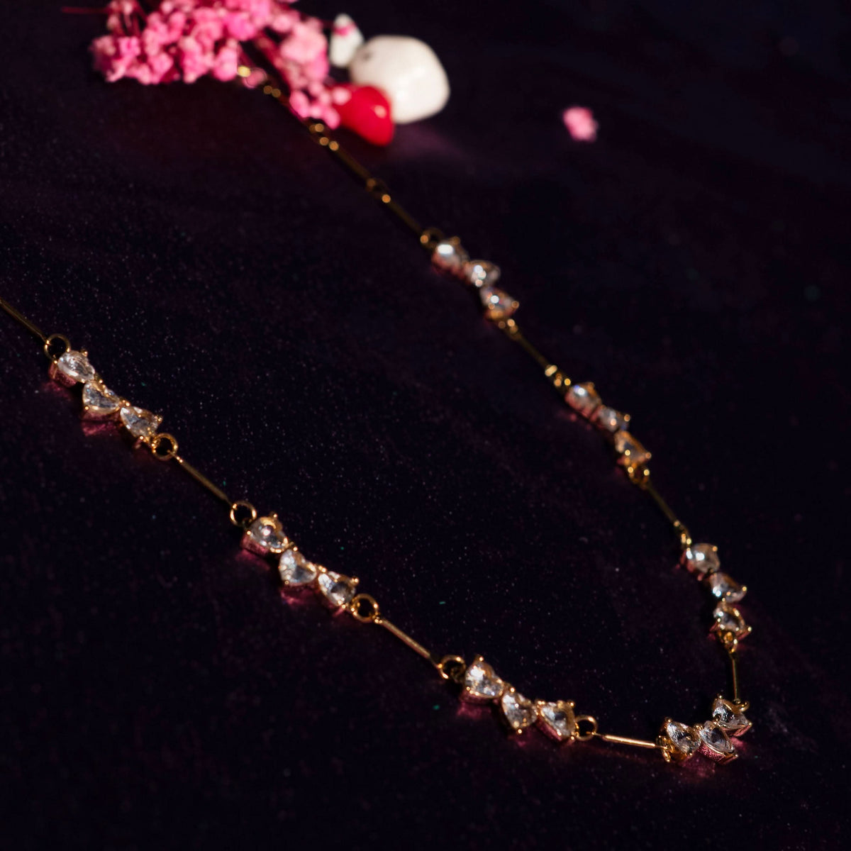 Classic Polished Bold Heart Gold Finish Necklace