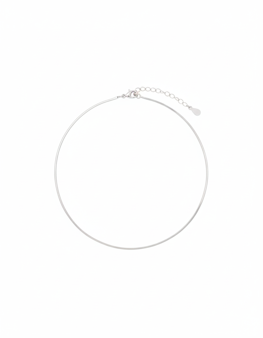 classic round snake sterling silver anklet