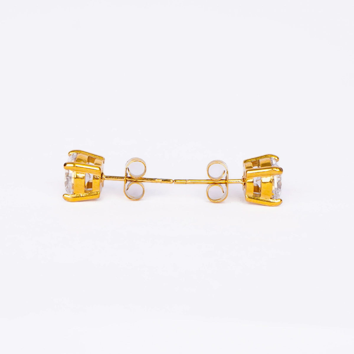 Classic Round Solitaire CZ Crystal Stud Earrings