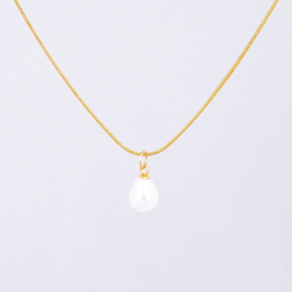 Classic Single Pearl Drop Pendant Necklace