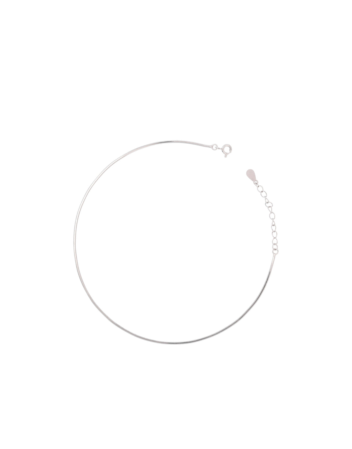 classic sleek snake design sterling silver anklet for women