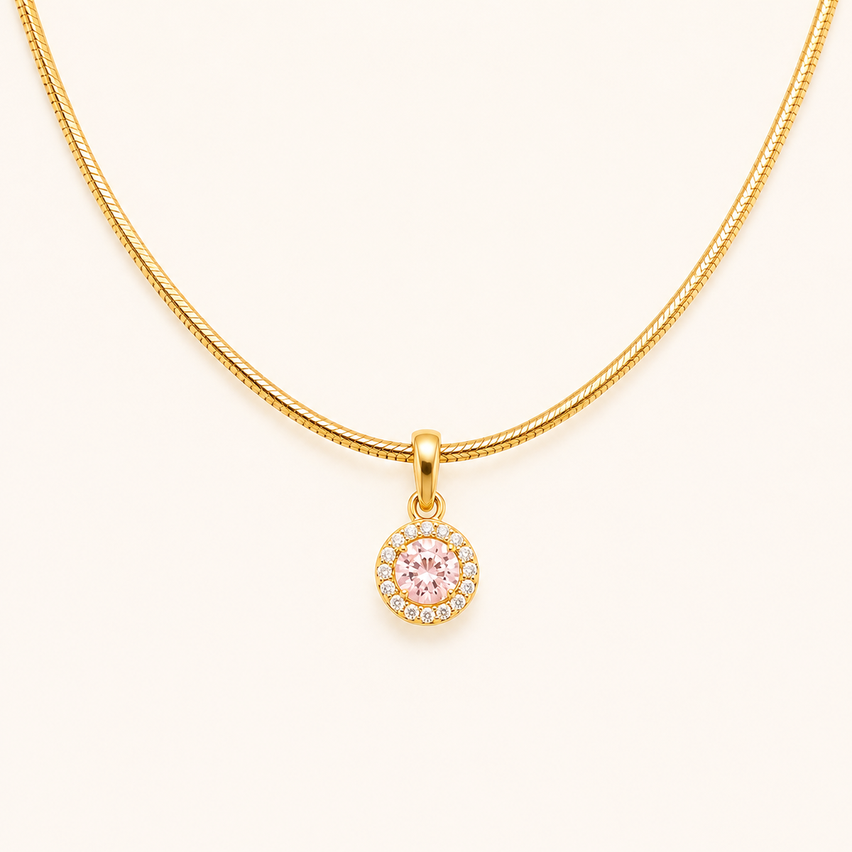 Classic smooth round minimalist gold pendant necklace for daily and office wear