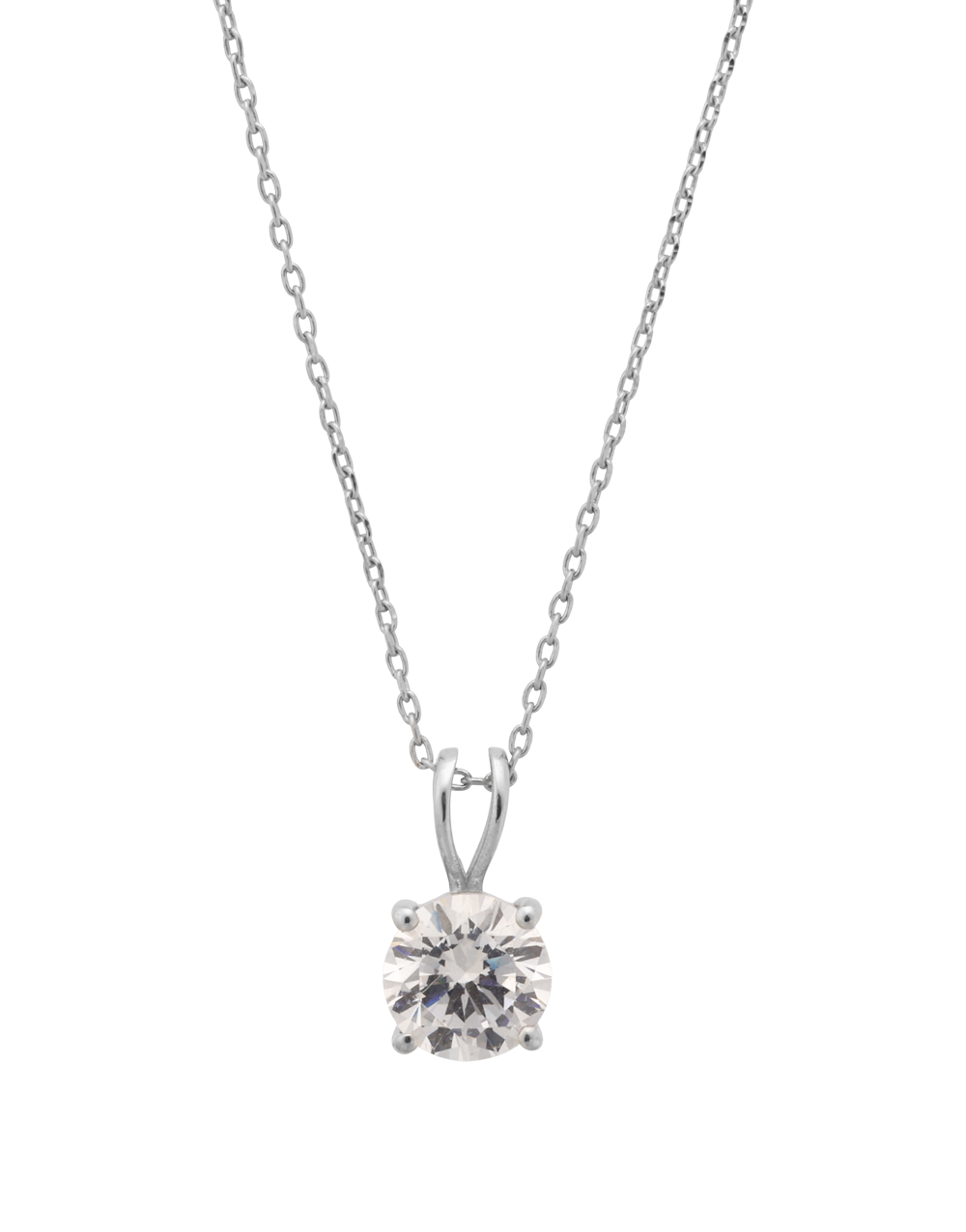 Classic Solitaire CZ Pendant in 925 Sterling Silver