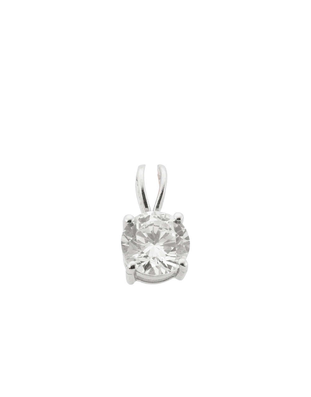 Classic Solitaire CZ Pendant in 925 Sterling Silver