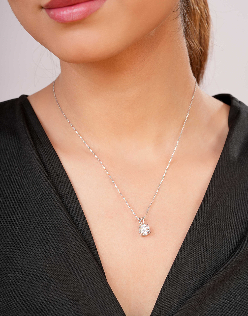 Classic Solitaire CZ Pendant in 925 Sterling Silver