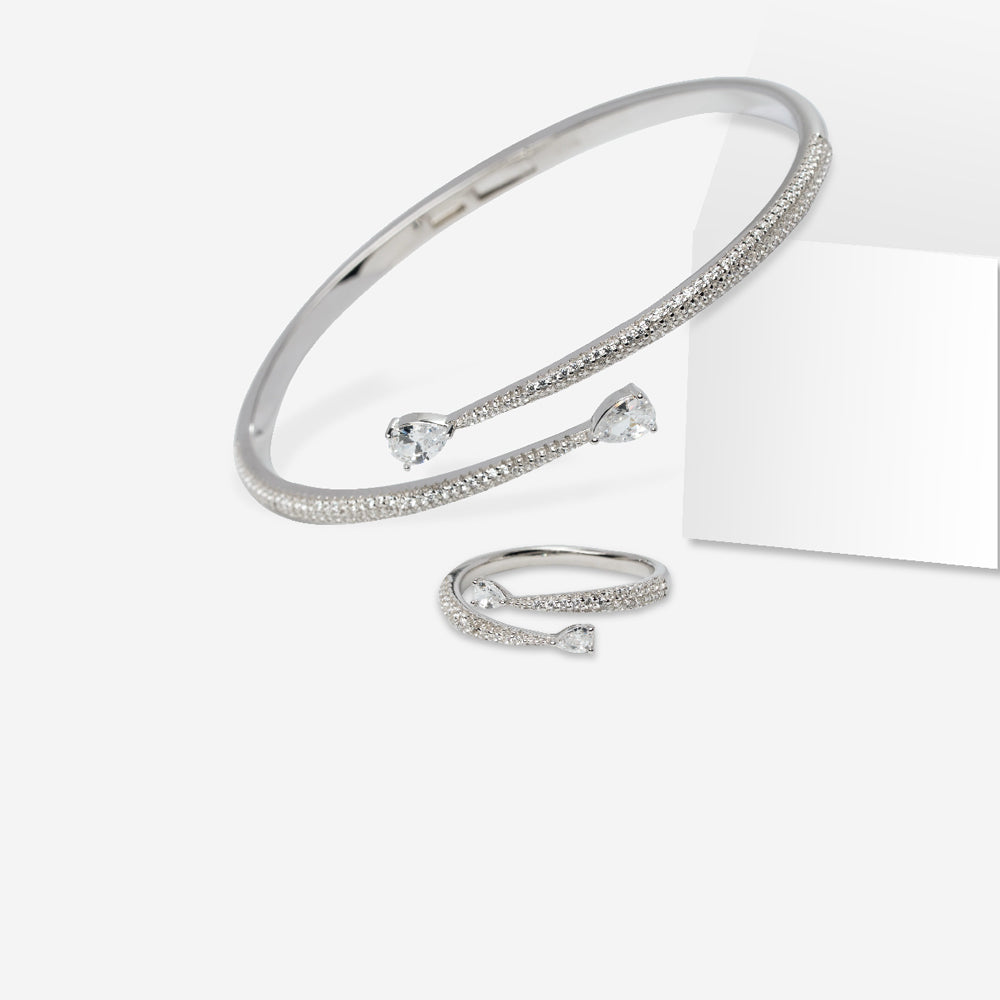 Teardrop Sparkle Bracelet &amp; Ring Set