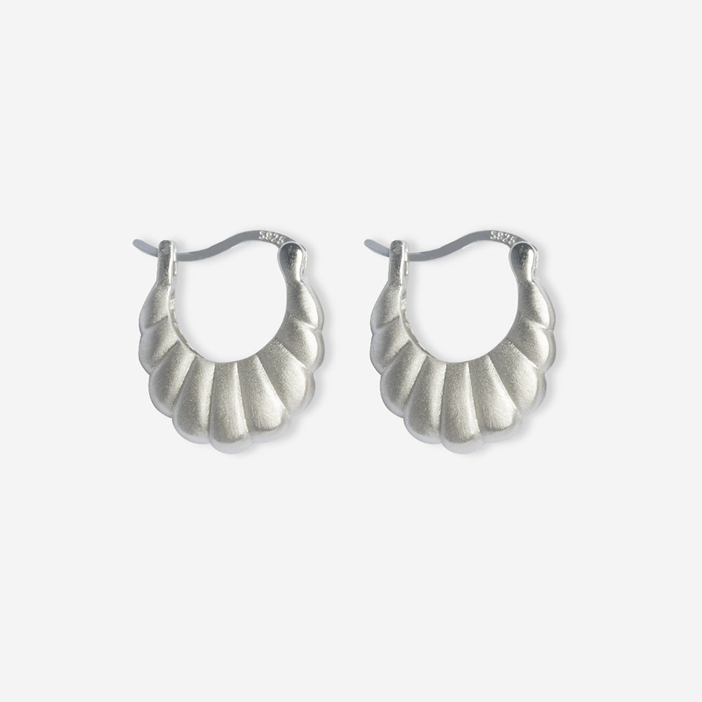 Scallop Shell Hoop Earrings