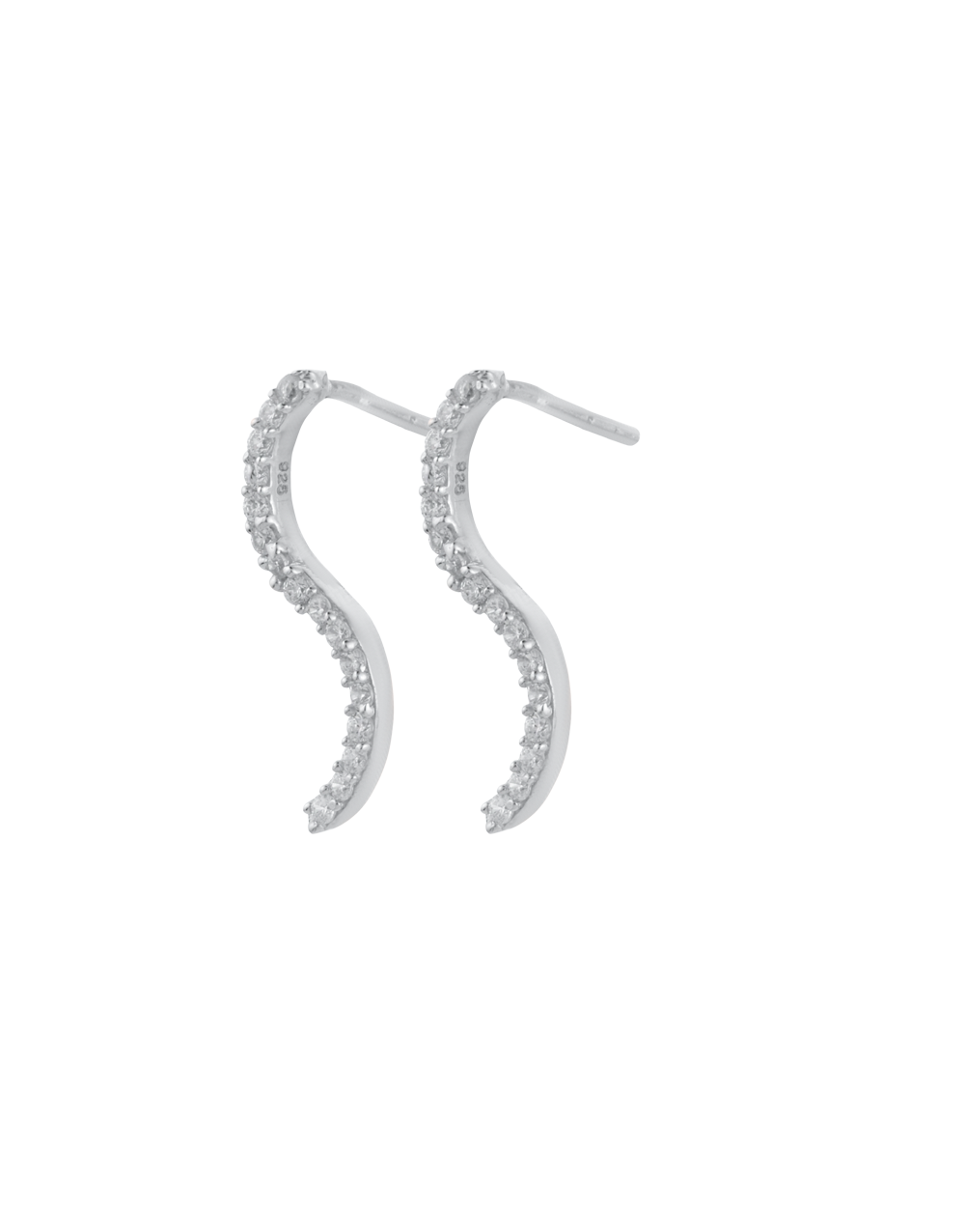 Cubic Zirconia Studded Silver Plated Earring