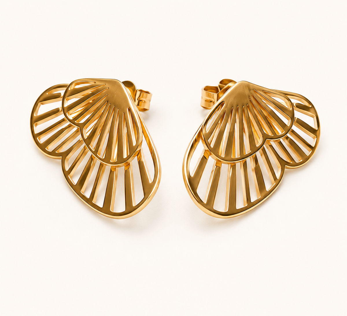 Cutwork Fan Drop Earrings