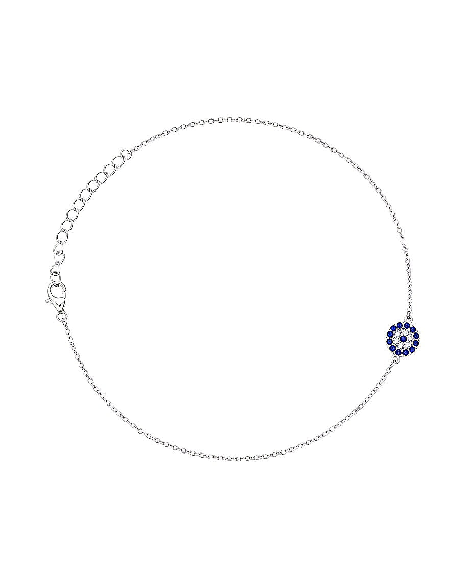 CZ Evil Eye Protection Charm Anklet