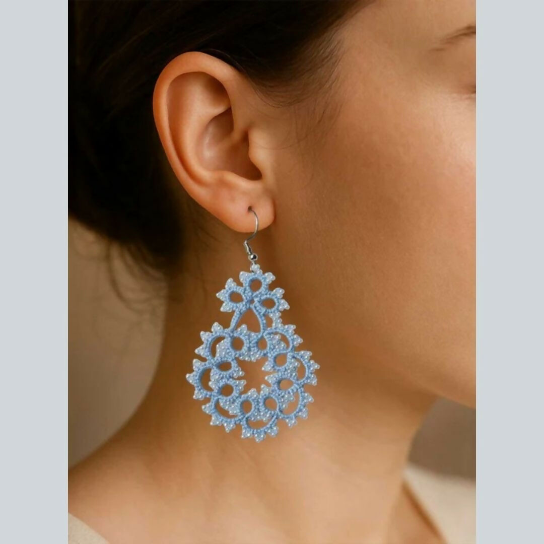 Icy Petal Cascade Earrings