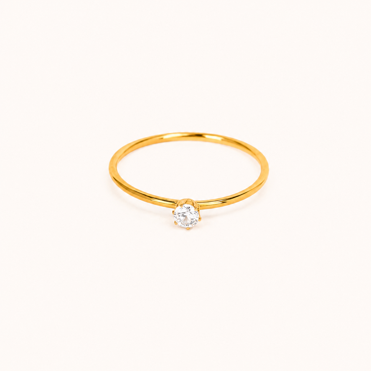 Dainty Dewdrop Micro-Band Ring – ultra-thin stackable dewdrop accent ring in 18K gold plated finish-2