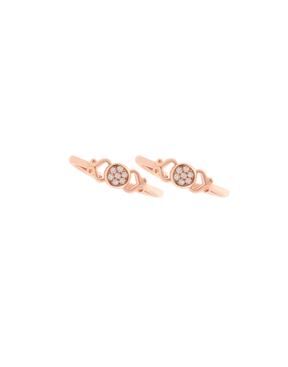 Designer Toe Rings with CZ Stones – Rose Gold Finish