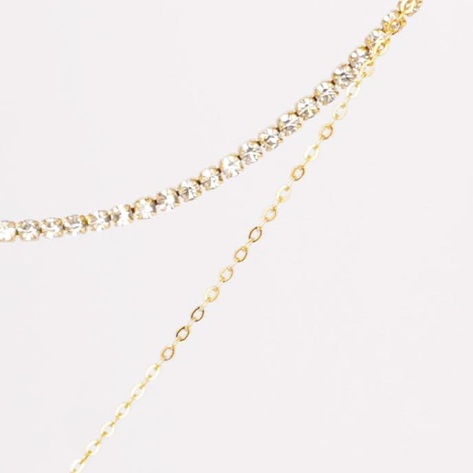 18K Gold Plated Sparkling Tennis & Heart Laye for Women | Anti Tarnish