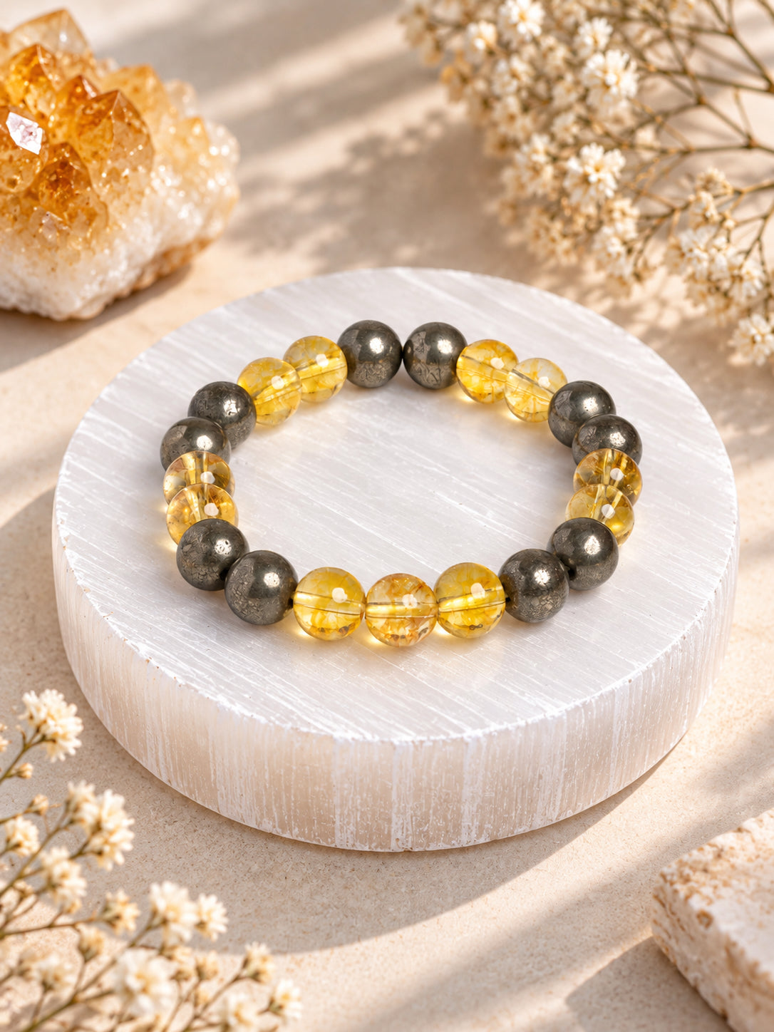Natural Pyrite Citrine Bracelet