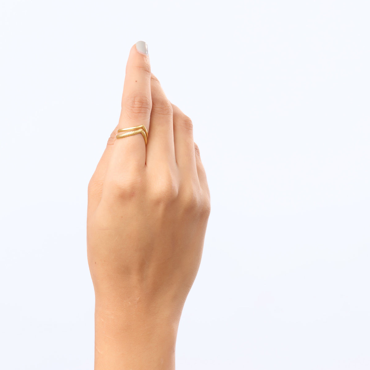 Dual-Texture Heart Infinity Band Ring