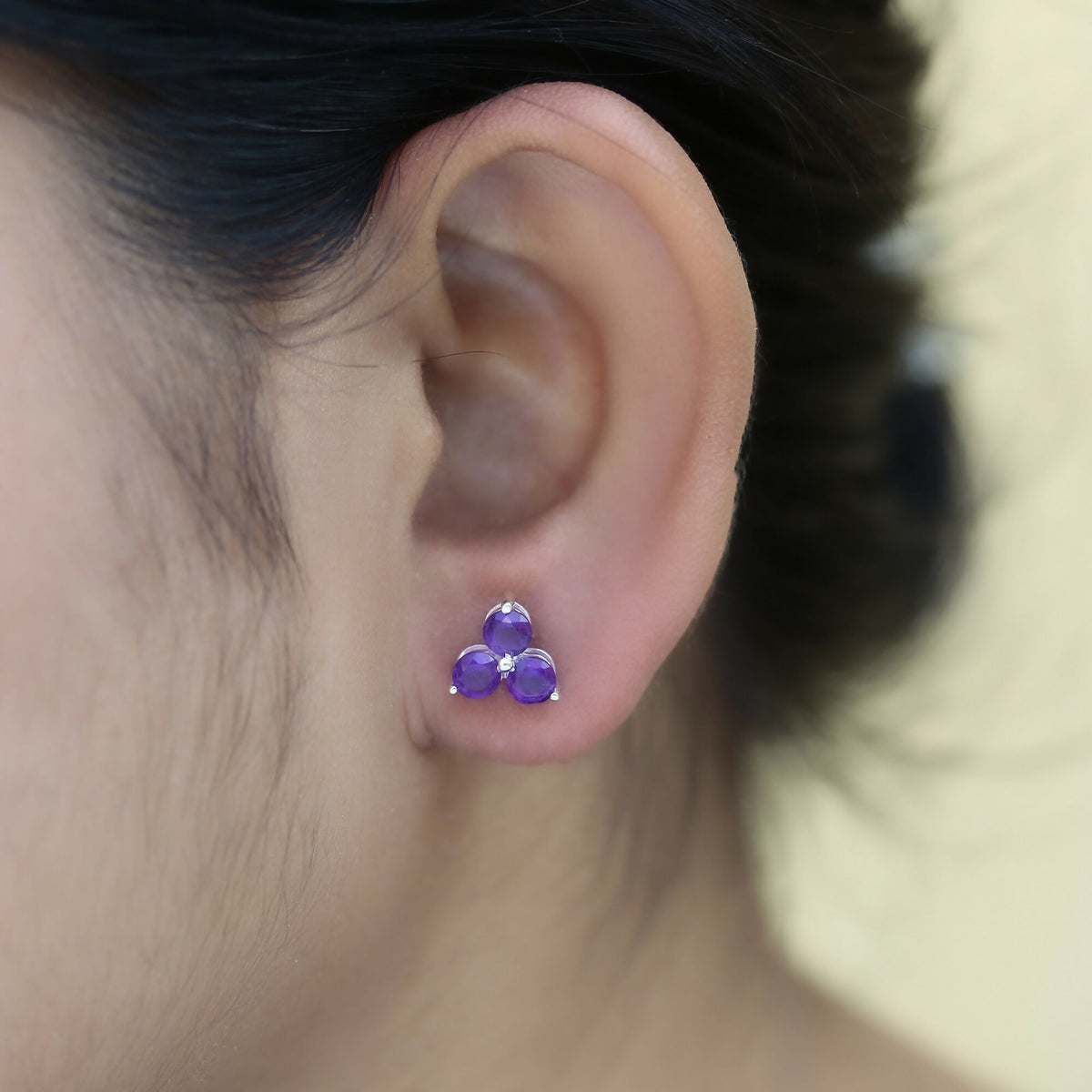 925 Sterling Silver Amethyst Earrings for Women | Natural Purple Gemstone Drop Earrings | Elegant Party Wear Jewelry