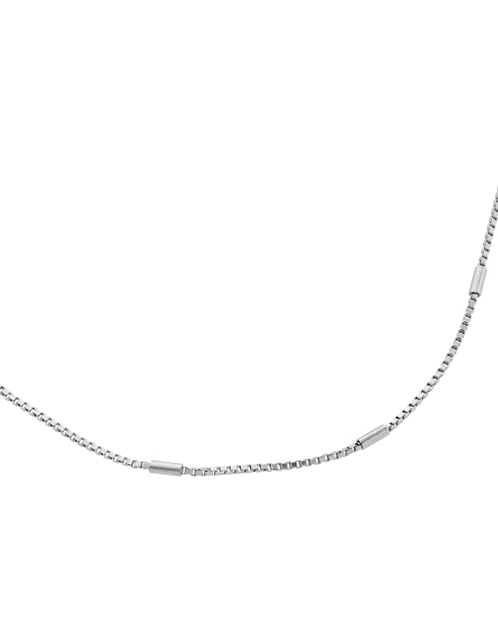 Elegant Box Chain Anklet with Tube Detailing – Silver Tone