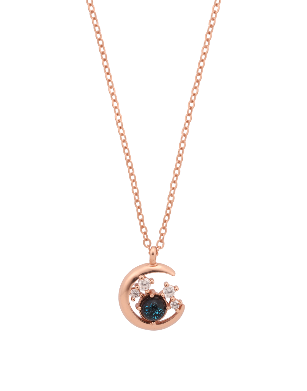 Elegant Circular Pendant Necklace with Dark Gemstone