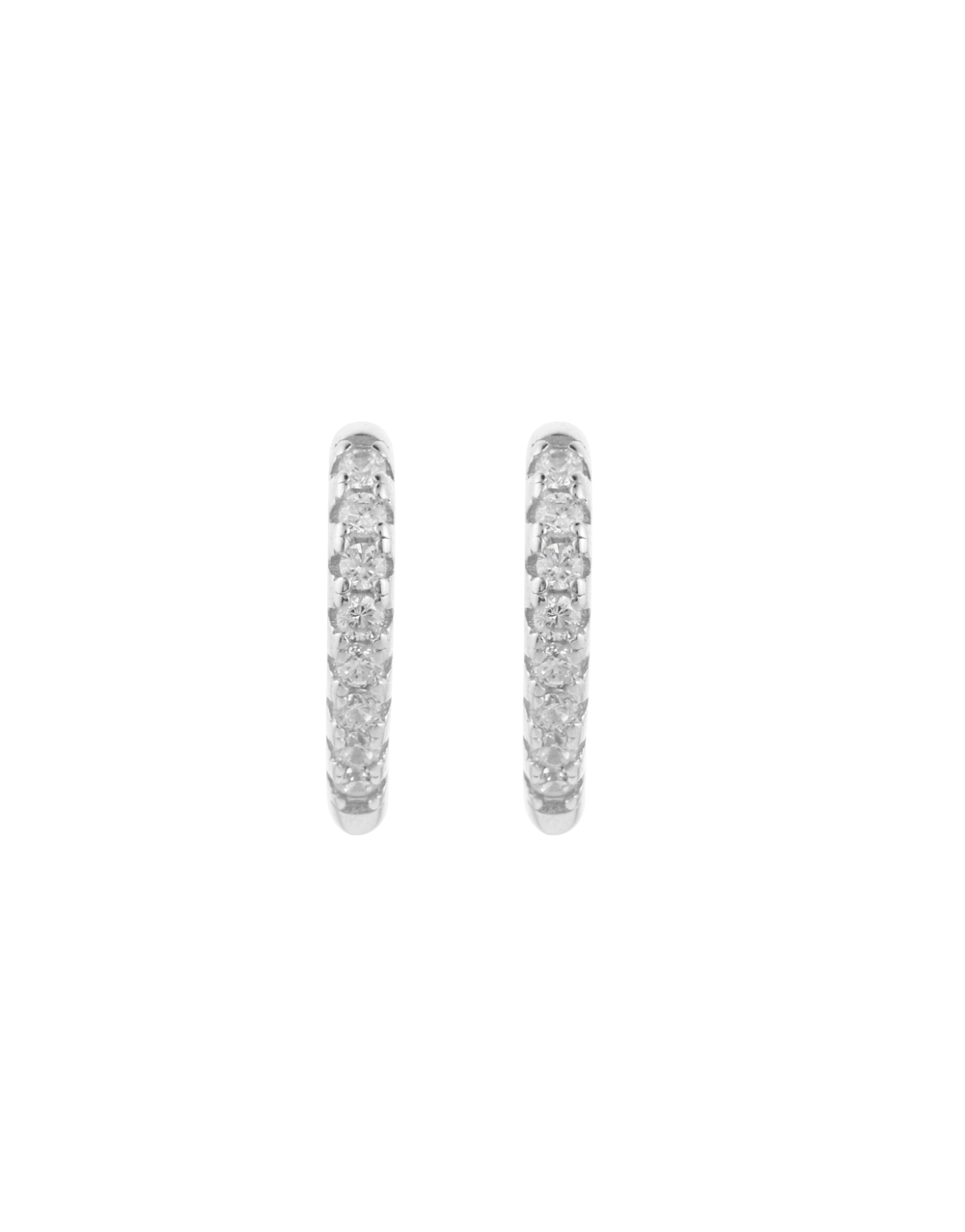 Elegant Crystal-Studded Silver Hoops for Women