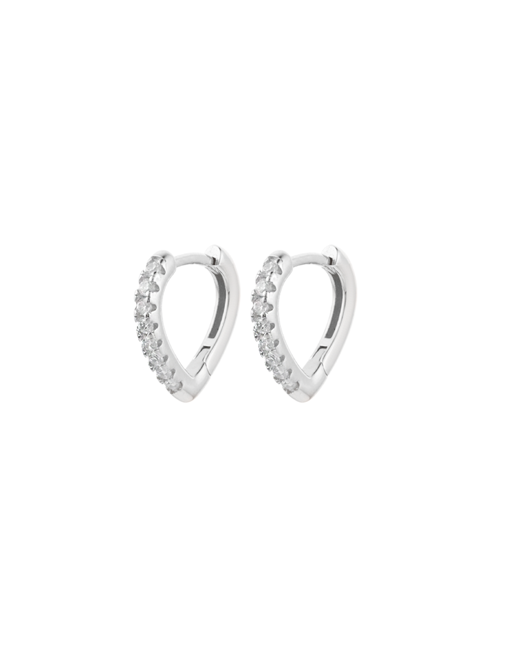 Elegant Crystal-Studded Silver Hoops for Women