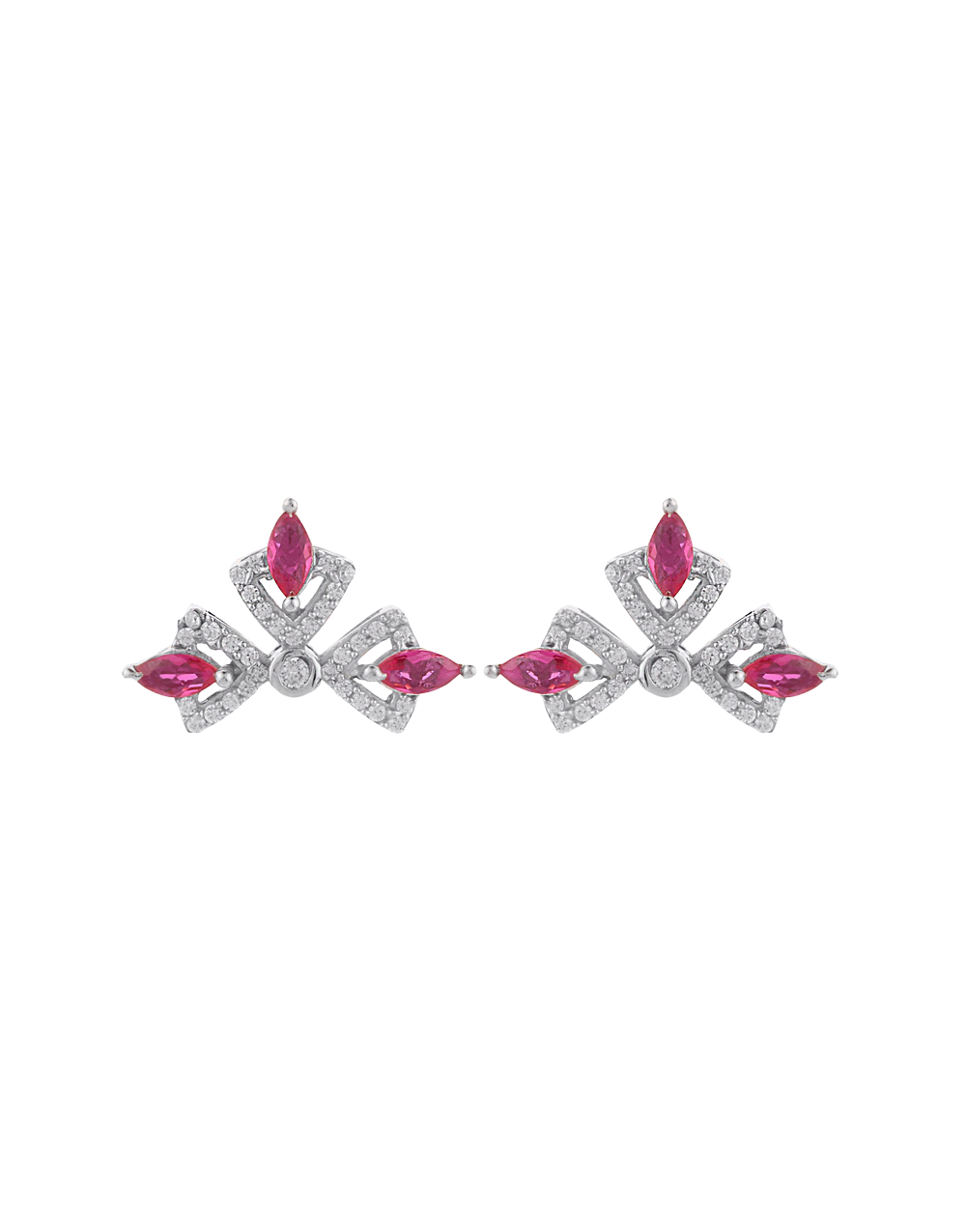 Elegant Pink CZ Stone Pendant & Earrings Jewellery Set