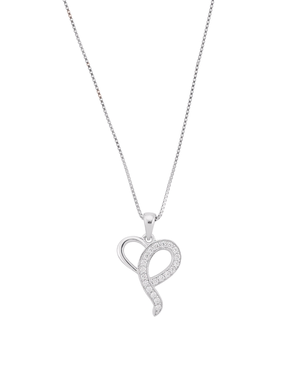 Elegant Ribbon-Inspired Pendant Adorned with Sparkling CZ Stones for a Graceful Look
