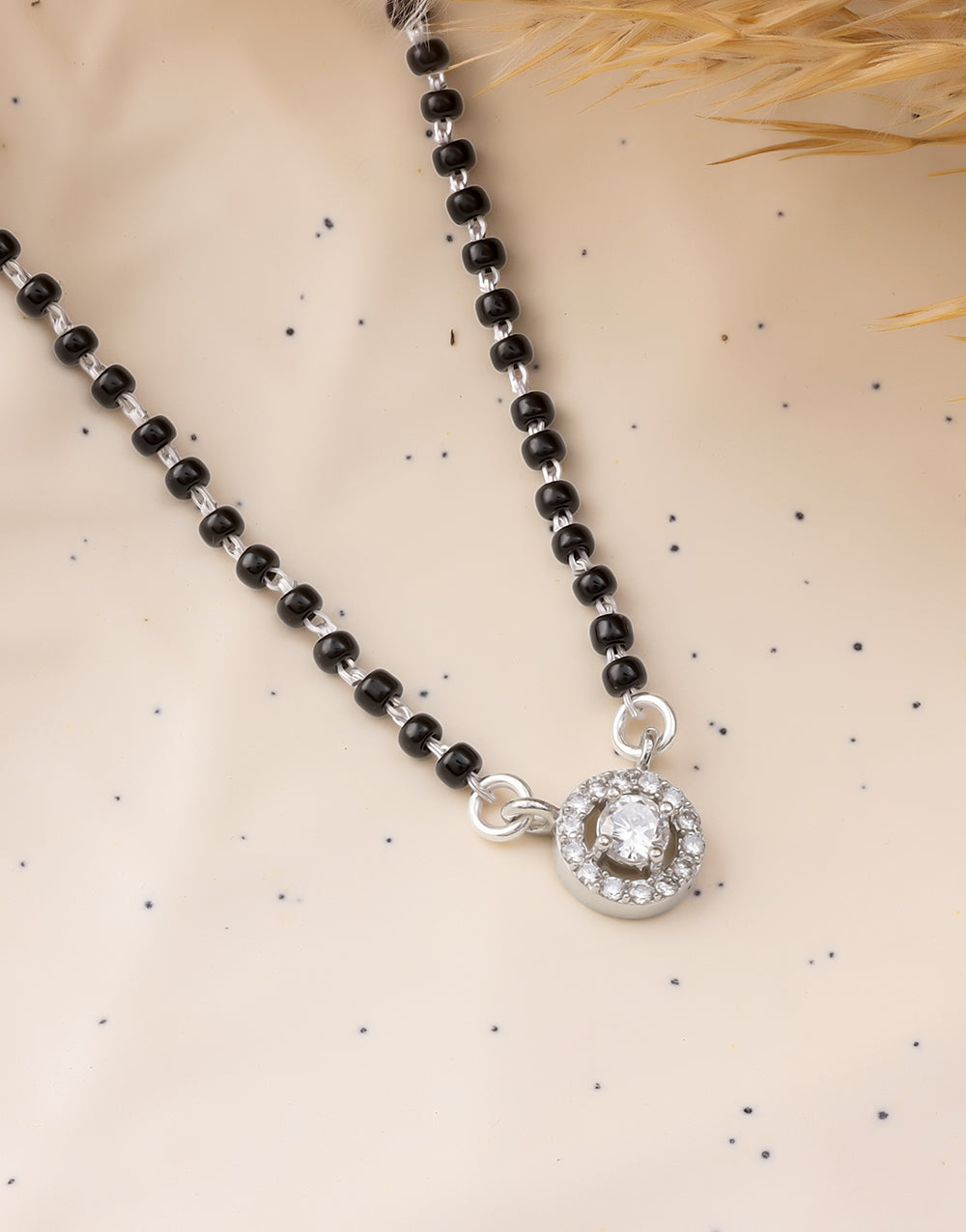 Elegant Mangalsutra Necklace with CZ Stone Pendant
