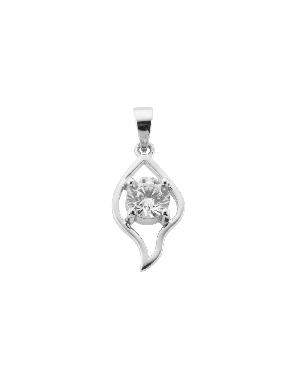 Elegant Teardrop CZ Stone Pendant in 925 Sterling Silver