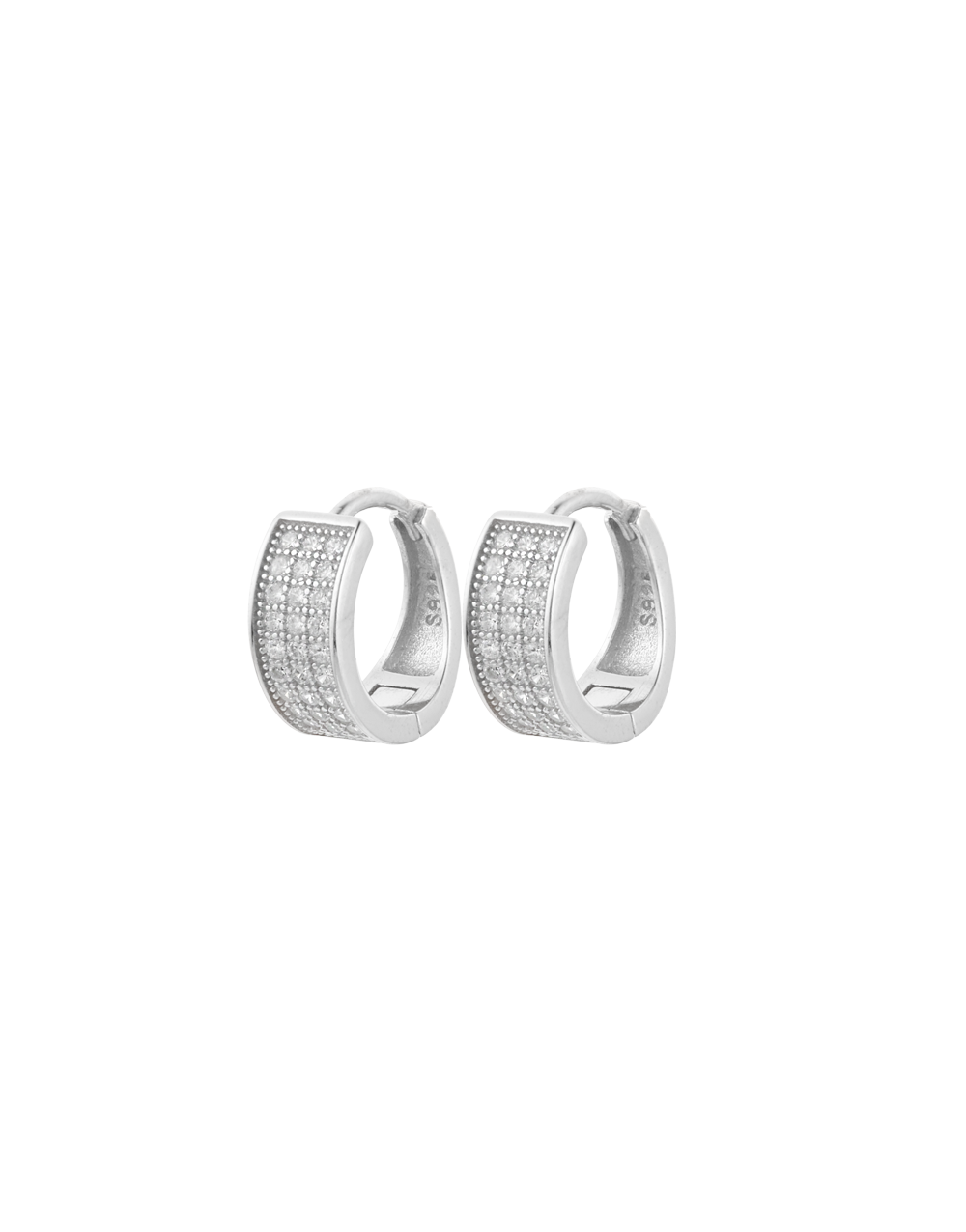 Elegant Chunky Hoop Earrings with Full Stone Detailing
