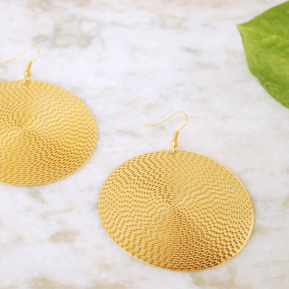 Traditional Kundan earrings in gold-tone, perfect for weddings and festive wear
