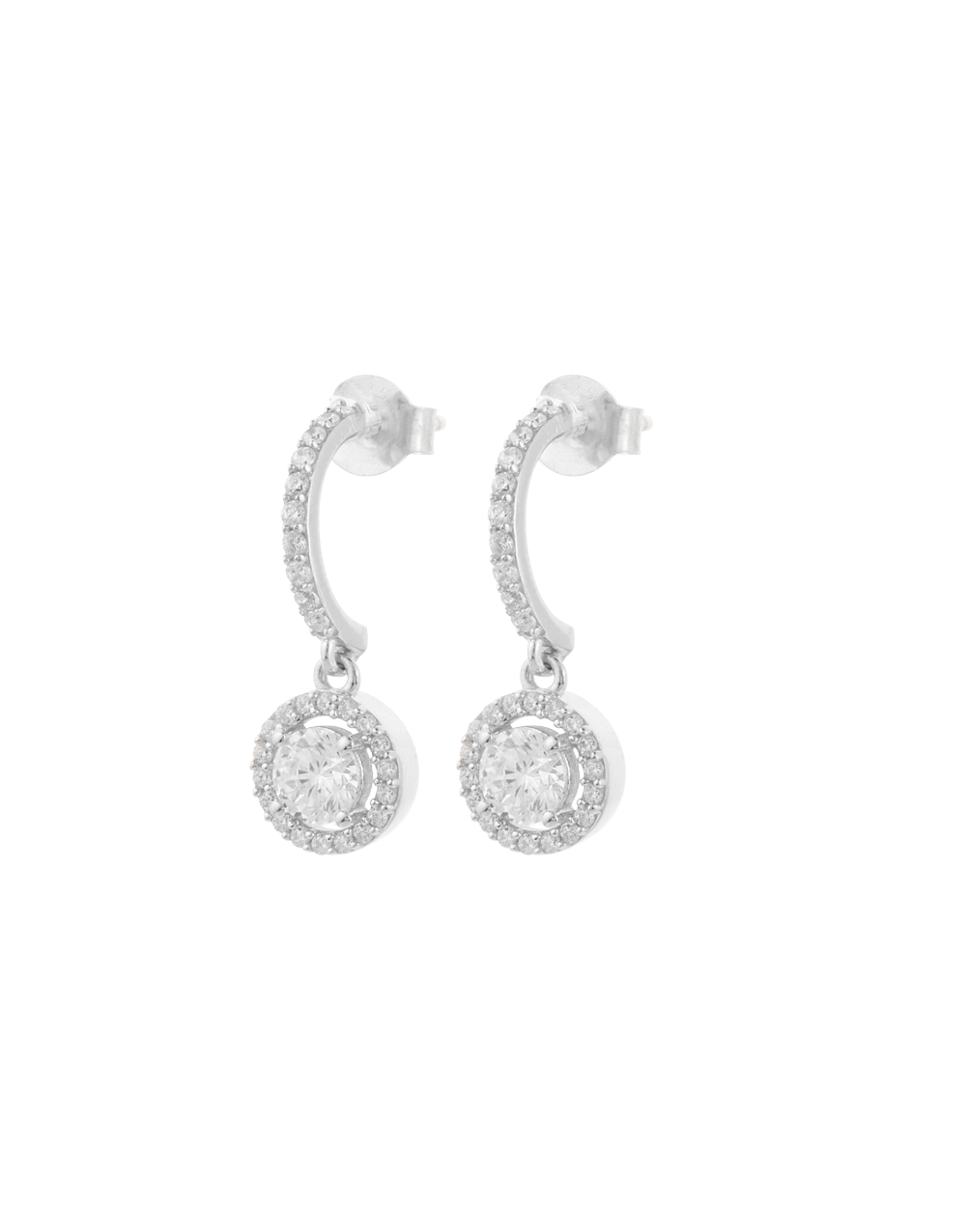 Eternal Sparkle Sterling Silver Drop Earrings