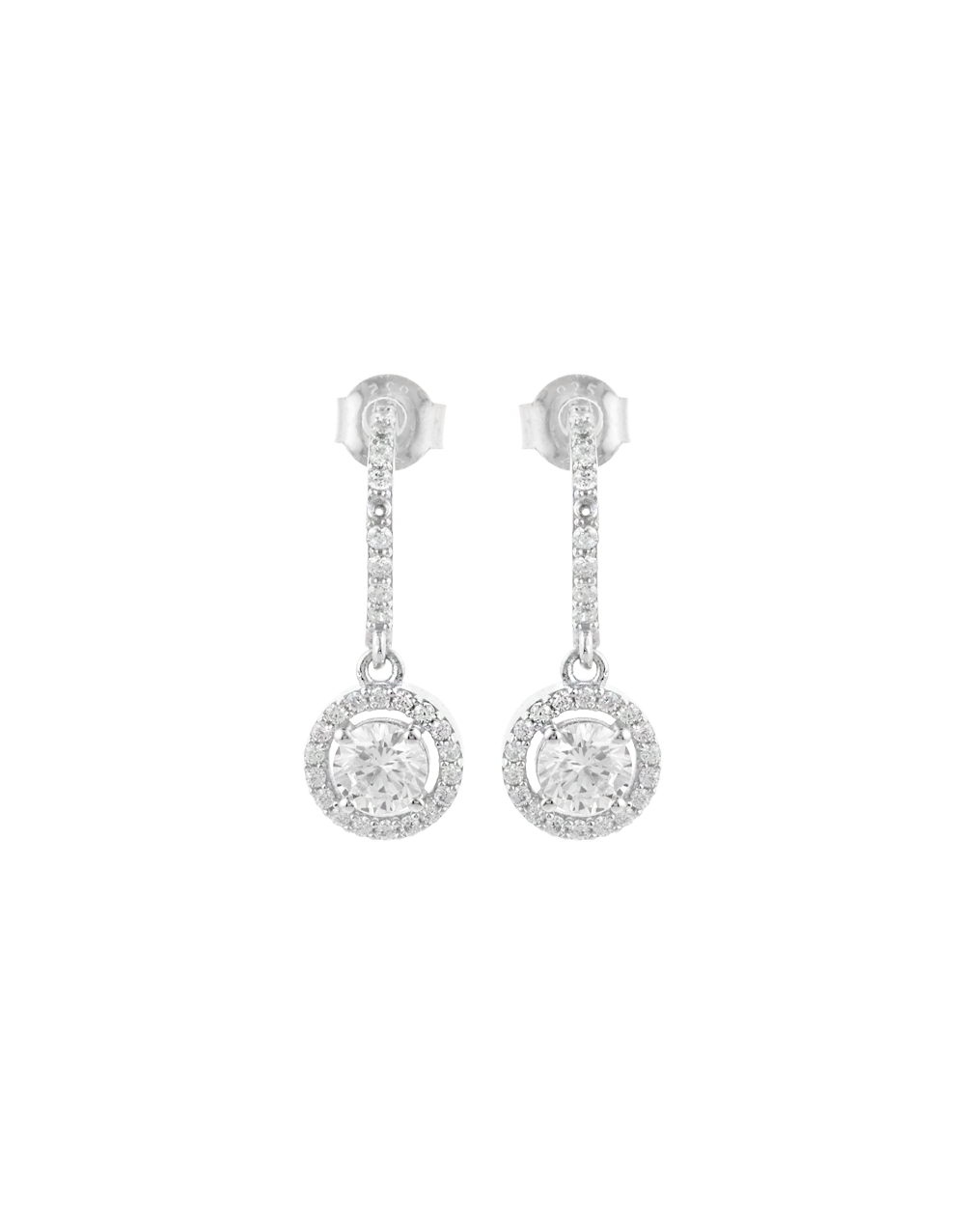 Eternal Sparkle Sterling Silver Drop Earrings
