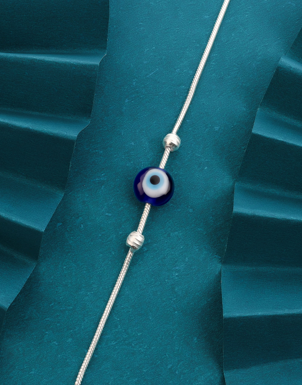 Evil Eye Protection Silver Anklet