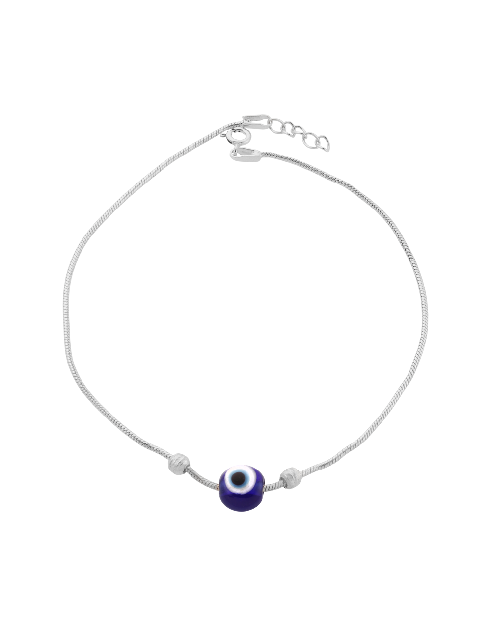 Evil Eye Protection Silver Anklet